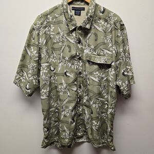 Exofficio Vented Fishing Shirt sz XL Short Sleeve Safari Hiking Button Down Polo